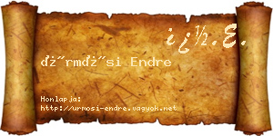 Ürmösi Endre névjegykártya